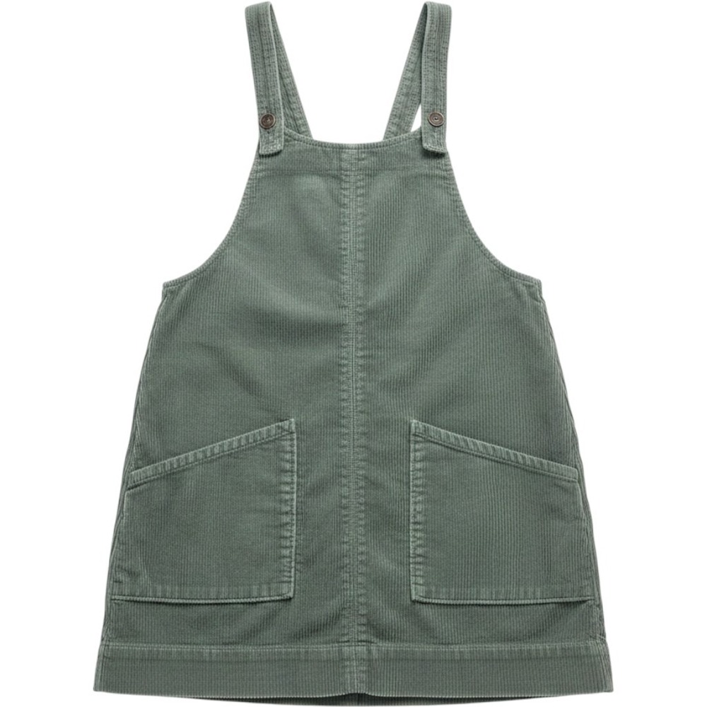 Abercrombie & Fitch Green Corduroy Pinafore Overall Mini Dress Size M 624405356